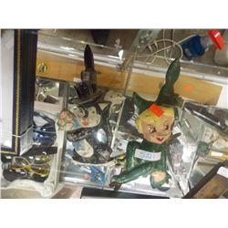 CAST IRON ORNAMETS - PETER PAN &  CAT WITH HAT