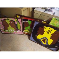 FIRST NATIONS ORIGINAL - 2TTL FIRST NATIONS ORIGINAL HAND PAINTING ON CANVAS BY C. LAUDER
