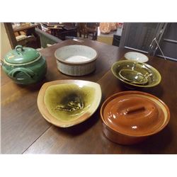 ASSORTED POTTERY BOWLS ETC - 7PC