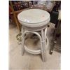 Image 1 : WICKER & UPHOLSTERED SWIVEL STOOL