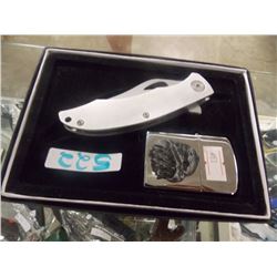 NEW FOLDING KNIFE WITH ZIPPO - EAGLE