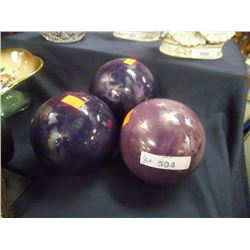 ART GLASS BALLS - PURPLE - INCLUDES STANDS