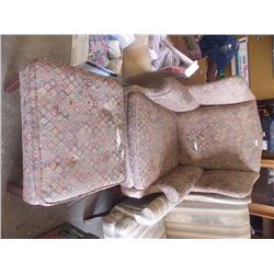 VINTAGE RETRO ARM CHAIR WITH STOOL