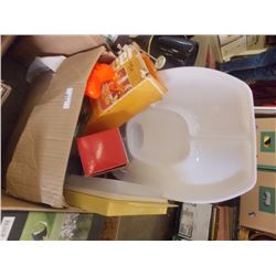 BOX - CANDLES, CANDLE HOLDERS DISHES AND MORE