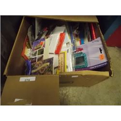 BOX OF STICKERS, BOOKLETS & GAMES