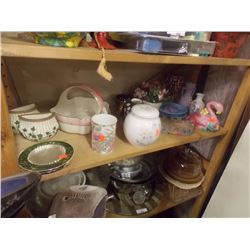 SHELF LOT OF DISHES