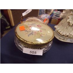 VINTAGE PETTI POINT LIDDED TRINKET BOX - GLASS