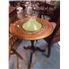 Image 1 : ROUND INLAID SIDE TABLE  - AS-IS
