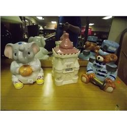 COOKIE JARS - SOLDER BEAR - COOKIE CASTLE & ELEPHANT = M3 TTL