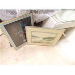 SHELF LOT OF COLLECTABLES AND OTHER - 2 SHELVES TTL