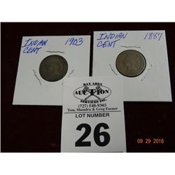 1903 & 1887 Indian Cent - 2 Times the Money