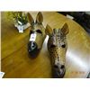 Image 1 : 2 Wood Giraffe Carvings - 2 Times the Money