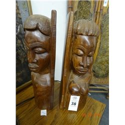 Carved African Bookends