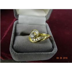 Diamond Ring 18K Gold Wedding Set - Appraisal $1575