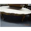 Image 3 : Set Oak Granite Top Coffee Table & 2 Round End Tables