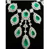 Image 1 : Diamond 32 ct & Natural Emerald 70 ct Gold Necklace EGL