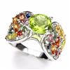 Image 1 : Natural Fancy Sapphire & Peridot Ring