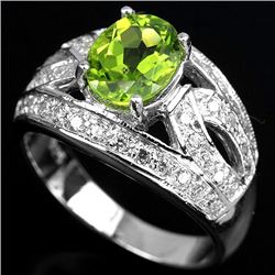 Natural Green Peridot Ring