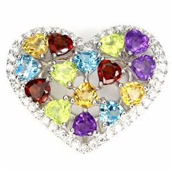 Natural Multi Gem Hearts Pendant