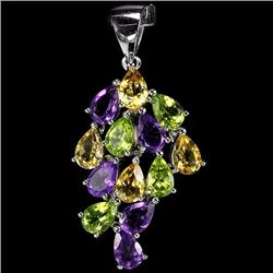 Natural Multi Gemstone Pendant