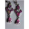 Image 1 : Natural Pink Topaz & Opal Earrings