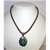 Image 2 : Vintage Native American Q. Yazzie Navajo Sterling Silver Carico Lake Green Turquoise Pendant Necklac