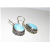 Image 2 : Sterling Silver 925 Larimar Dangle Earrings