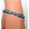 Image 2 : Vintage Native American Navajo Larson Lee Sterling Silver 925 Fire Opal Link Bracelet