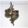 Image 1 : Taxco Mexican Sterling Silver 925 Eagle Mark Abalone Shell Large Clamper Bypass Bracelet 40gr
