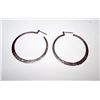 Image 1 : Boho Sterling Silver 925 Large Hoop Statement Pierced Earrings 2" Hoop Earrings Hand Tooled Silver