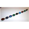 Image 2 : Taxco Mexican Sterling Silver 925 Turquoise Lapis Malachite Azurite Agate Onyx Inlay Bracelet