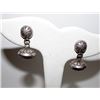 Image 1 : Native American Navajo Sterling Silver Concho Design Pierced Dangle Earrings