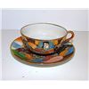 Image 2 : Vintage Satsuma Dragon Wear Moriage Kannon Goddess and Immortals Tea Cup and Saucer