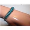 Image 2 : Old Pawn Native American Zuni Sterling Silver Turquoise Cuff Bracelet "Snake Eyes" Design
