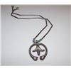 Image 2 : Vintage Old Pawn Native American Navajo Sterling Silver Small  Squash Blossom Necklace