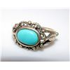 Image 1 : Art Nouveau Style Sterling Silver Turquoise Statement Cocktail Ring Size 6