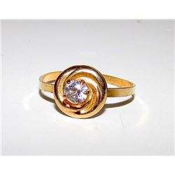 10K Gold White Topaz Ring Size 6.5