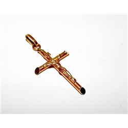 14K Gold Italian Crucifix Cross Estate Jewelry