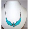 Image 2 : Navajo F. Tom Carved Turquoise Eagle in Sterling Necklace
