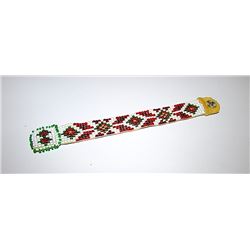 Vintage Native American Beaded Leather Bracelet