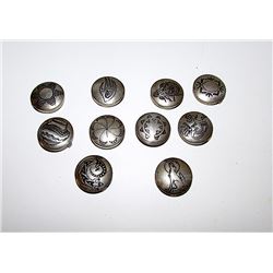 Vintage Native American Silver Button Covers
