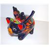 Image 2 : Mexican TALAVERA Flying Pig Piggy Bank Folk Art