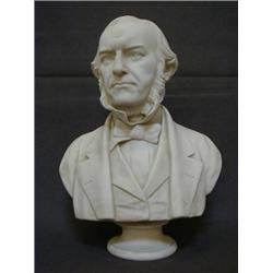 AN ADAMS & CO PARIAN WARE BUST, Gladstone after E.W. Wyon, F, published by John Stark, 1866, circ...