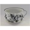Image 1 : A STAFFORDSHIRE CHAMBER POT, late 19th Century, transfer printed holly design in grey, diameter 2...