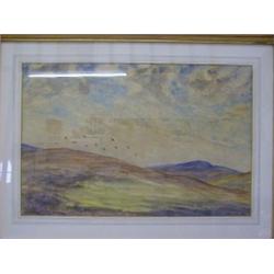 HARRISON, RICHARD, (20th Century) 'Grouse Finzian Moor near Banchory' titled verso, signed lower...