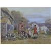 Image 1 : NIGHTINGALE BASIL, (in the manner of), hunting party taking refreshment, figures and hounds, wate...