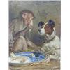 Image 1 : COOPER, THOMAS GEORGE, (1836-1901) study of a monkey and terrier in an out building, the monkey t...