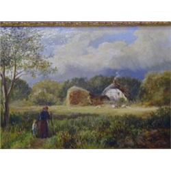 TURNER, GEORGE, (1843-1910) 'A Devonshire Homestead', oils on board, titled, signed and dated 189...