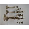 Image 1 : A SET OF FOUR SHEFFIELD PLATED CANDLESTICKS, late 19th Century, batswing fluted oval bases, taper...