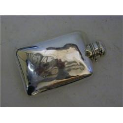 A SILVER HIP FLASK, hallmarks rubbed, height 12cm  20-30...